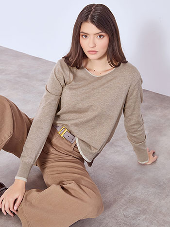 Πουλόβερ με ανοίγματα στο πλάι WT7932.4660+3