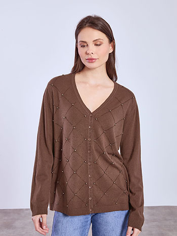 Ζακέτα με πέρλες WT7932.5649+3