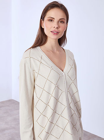 Ζακέτα με πέρλες WT7932.5649+4