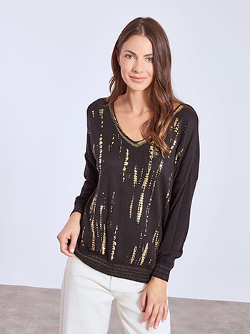 Πουλόβερ με μεταλλιζέ σχέδια WT7945.4889+1