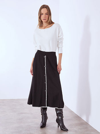 Φούστα με διακοσμητικά κουμπιά μίντι WT7948.2795+1