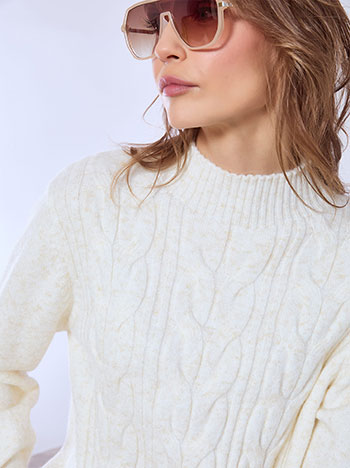 Πουλόβερ μεταλλιζέ με ανάγλυφα σχέδια WT7948.4023+5