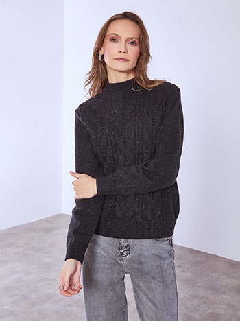 Πουλόβερ μεταλλιζέ με ανάγλυφα σχέδια WT7948.4023+1