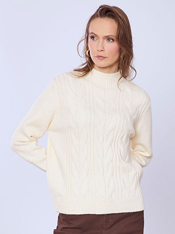 Πουλόβερ μεταλλιζέ με ανάγλυφα σχέδια WT7948.4023+4