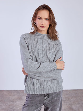 Πουλόβερ μεταλλιζέ με ανάγλυφα σχέδια WT7948.4023+2