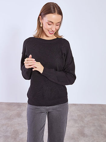 Πουλόβερ με ανάγλυφα πλεκτά σχέδια WT7948.4212+1