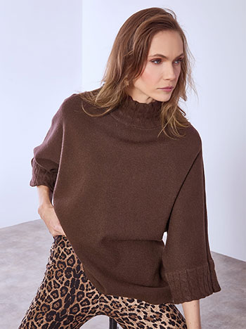 Πουλόβερ με ανάγλυφη λαιμόκοψη WT7948.4509+4