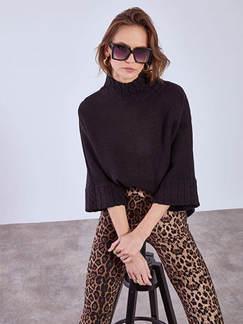 Πουλόβερ με ανάγλυφη λαιμόκοψη WT7948.4509+1