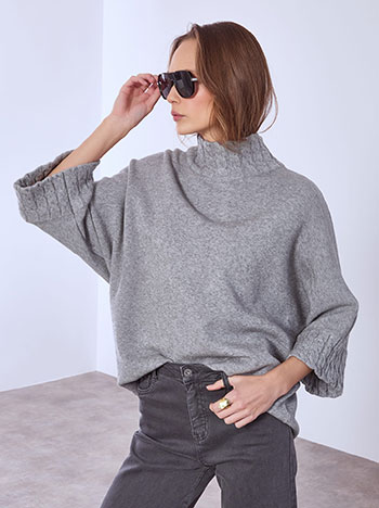 Πουλόβερ με ανάγλυφη λαιμόκοψη WT7948.4509+2