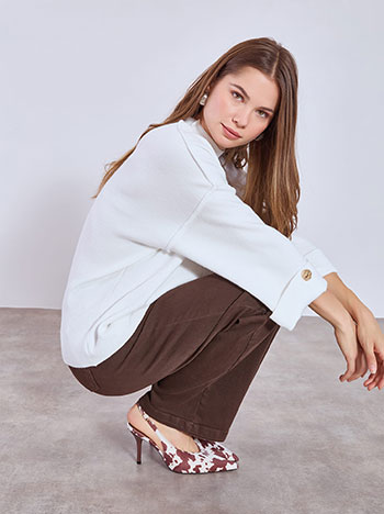 Πουλόβερ με γυριστό μανίκι WT7948.4690+3