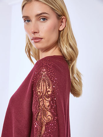 Πουλόβερ με δαντέλα και παγιέτες WT7948.4756+3