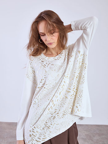 Πουλόβερ με μεταλλιζέ λεοπάρ τύπωμα WT7948.4762+3