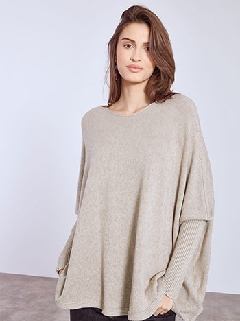 Πουλόβερ oversized με παγιέτες WT7948.4793+4