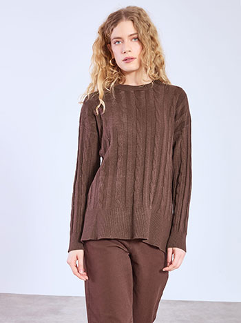 Πουλόβερ ανάγλυφο με παγιέτες WT7948.4867+3