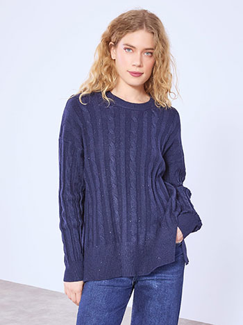 Πουλόβερ ανάγλυφο με παγιέτες WT7948.4867+5