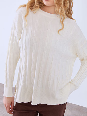 Πουλόβερ ανάγλυφο με παγιέτες WT7948.4867+2