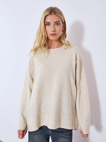 Πουλόβερ με ρίγα και παγιέτες WT7948.4911+4