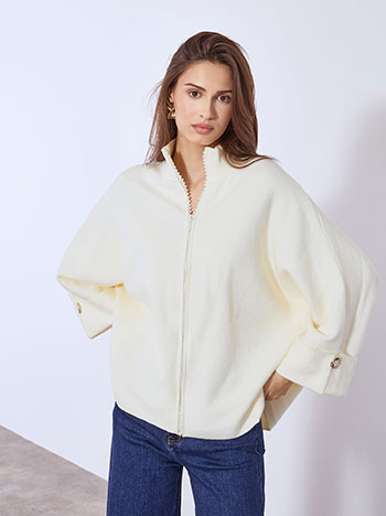 Ζακέτα με strass φερμουάρ WT7948.5492+3