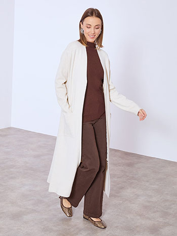 Ζακέτα μακριά με φερμουάρ WT7948.5549+5