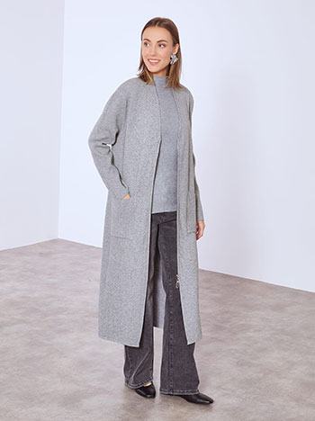 Ζακέτα μακριά με φερμουάρ WT7948.5549+2