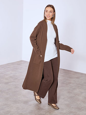 Ζακέτα μακριά με φερμουάρ WT7948.5549+4