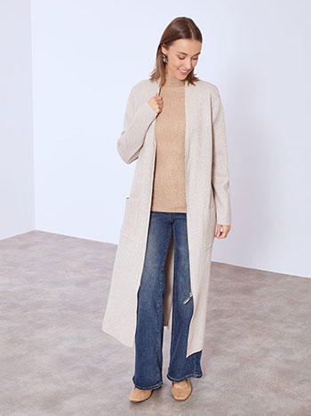 Ζακέτα μακριά με φερμουάρ WT7948.5549+3