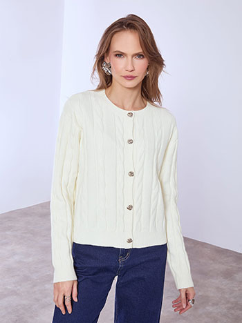 Ζακέτα με ανάγλυφα κουμπιά WT7948.5886+2