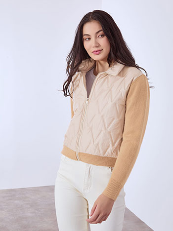 Μπουφάν με συνδυασμό υφασμάτων WT7948.6916+3