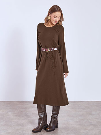 Φόρεμα μίντι με ανάγλυφα λουλούδια WT7948.8781+3