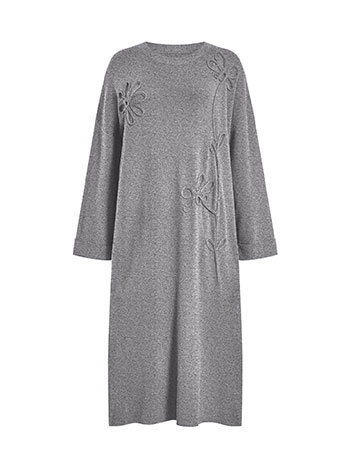 Φόρεμα μίντι με ανάγλυφα λουλούδια WT7948.8781+2 φωτογραφία