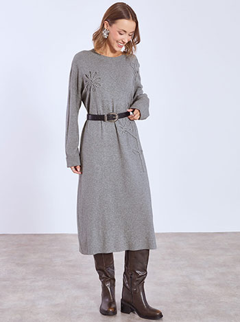 Φόρεμα μίντι με ανάγλυφα λουλούδια WT7948.8781+2 φωτογραφία