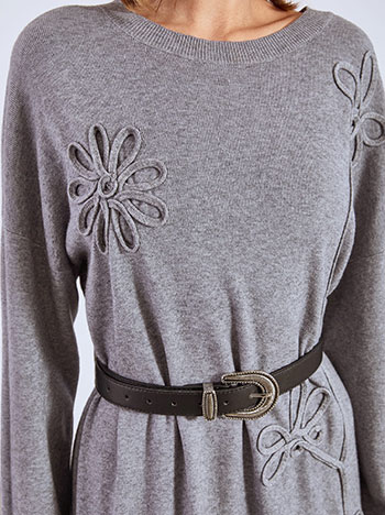 Φόρεμα μίντι με ανάγλυφα λουλούδια WT7948.8781+2 φωτογραφία