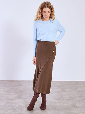 Φούστα πλεκτή μίντι ασύμμετρη WT7958.2576+3