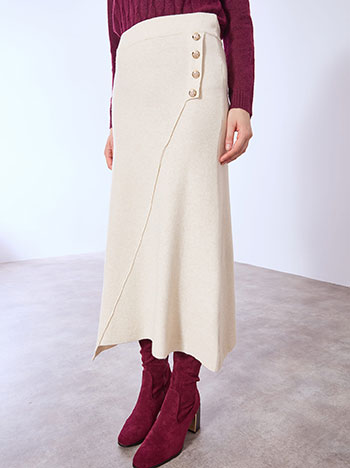 Φούστα πλεκτή μίντι ασύμμετρη WT7958.2576+4