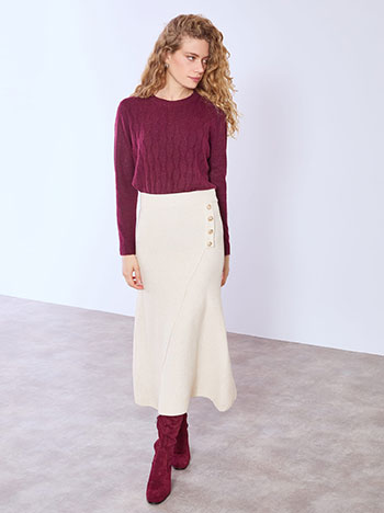 Φούστα πλεκτή μίντι ασύμμετρη WT7958.2576+4 φωτογραφία