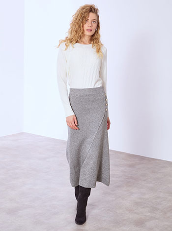 Φούστα πλεκτή μίντι ασύμμετρη WT7958.2576+2