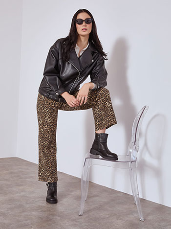 Μπουφάν biker δερματίνης WT7982.6042+1