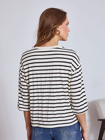 Μπλούζα ριγέ με τρία τέταρτα μανίκι WT8011.4351+1 φωτογραφία