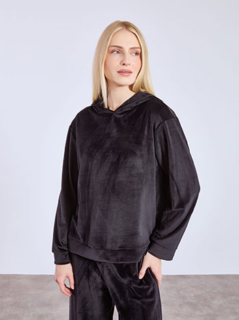 Μπλούζα βελούδινη με κουκούλα WT8011.4387+1