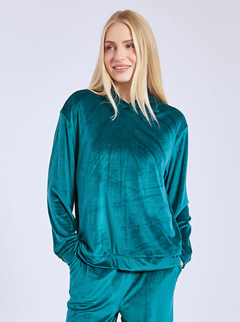 Μπλούζα βελούδινη με κουκούλα WT8011.4387+2