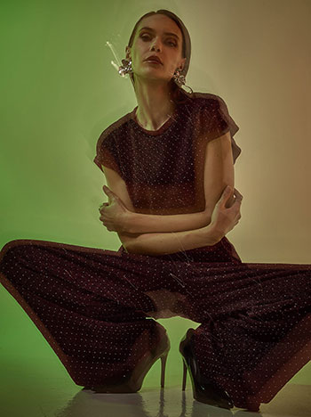 Τοπ μεταλλιζέ με strass WT8011.4782+3