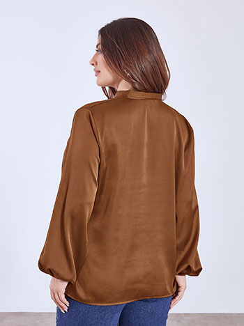 Μπλούζα σατέν με δέσιμο WT8011.4863+2 φωτογραφία