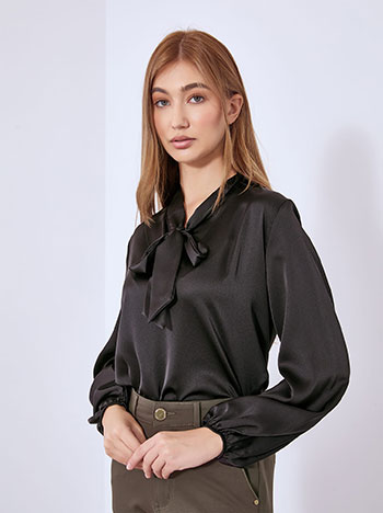 Μπλούζα σατέν με δέσιμο WT8011.4863+1