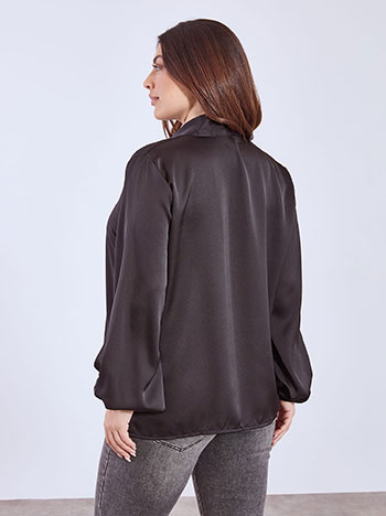 Μπλούζα σατέν με δέσιμο WT8011.4863+1 φωτογραφία