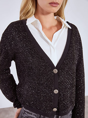 Ζακέτα crop μεταλλιζέ WT8011.5557+1