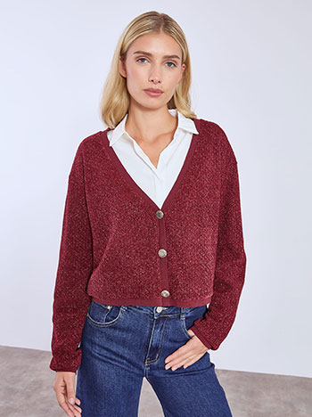 Ζακέτα crop μεταλλιζέ WT8011.5557+3