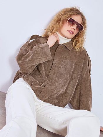 Μπουφάν κοτλέ με γιακά WT8011.6116+2