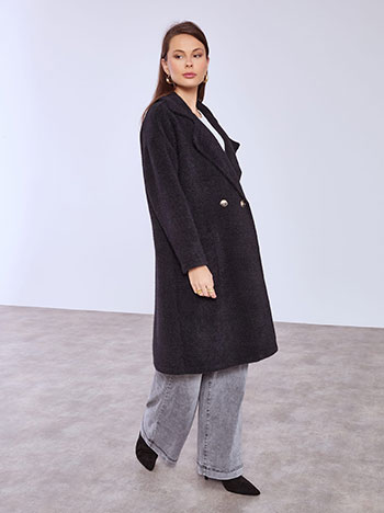 Παλτό χνουδωτό μονόχρωμο WT8011.7080+2