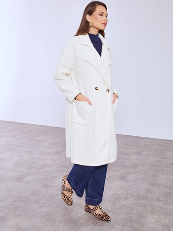 Παλτό χνουδωτό μονόχρωμο WT8011.7080+1