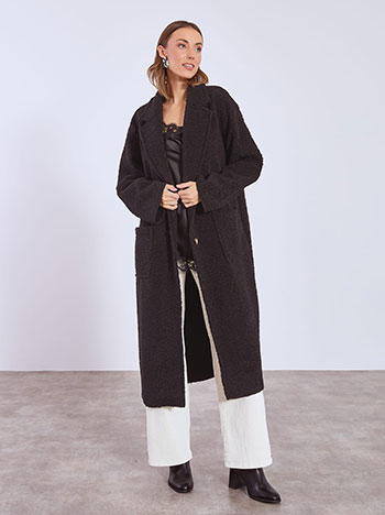 Παλτό μακρύ μπουκλέ WT8011.7092+1